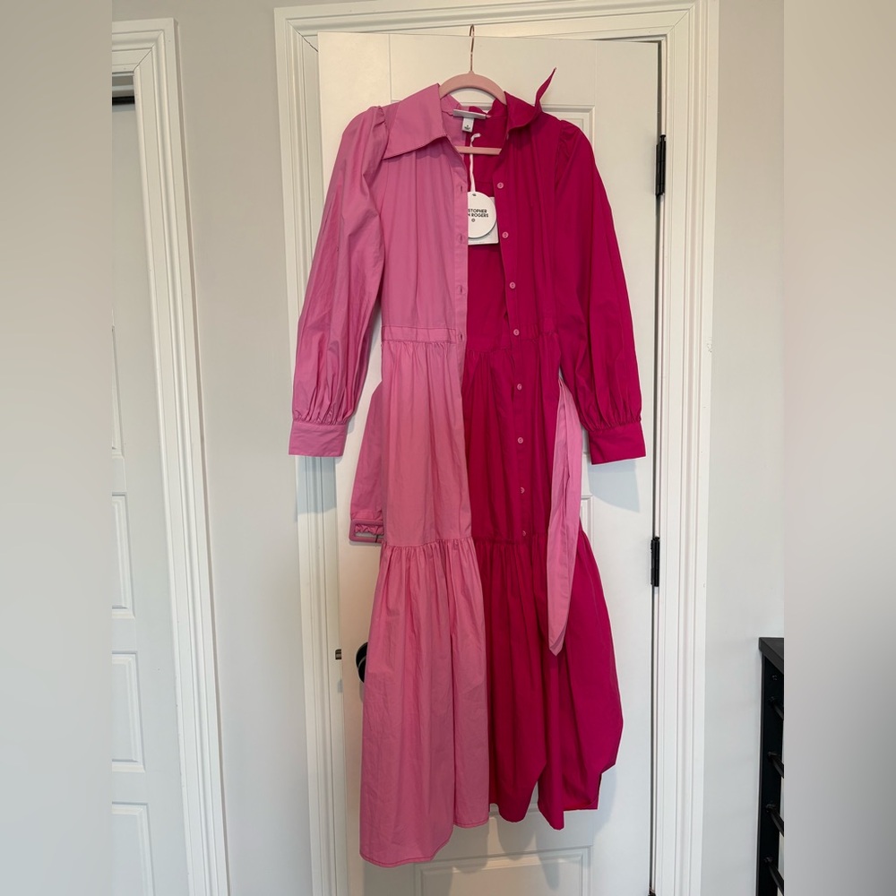 Christopher John Roger’s two tone pink dress